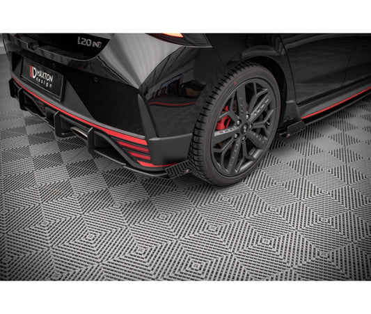 Street Pro Heck Ansatz Flaps Diffusor +Flaps für Hyundai I20 N Mk3 schwarz Hochglanz